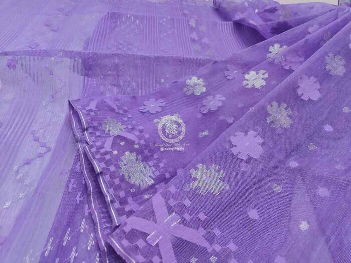 The Purple beauty - Half silk Jamdani